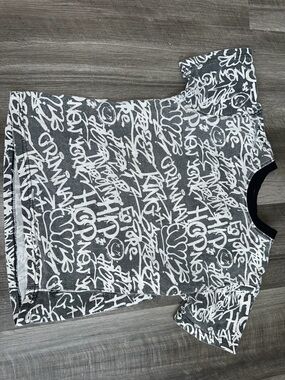 Kids Short Sleeve Graphic Tee - Grey & White